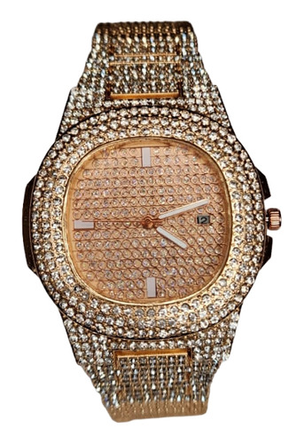 Exclusivo Reloj Imperial Simil Oro Rosa Diamantes Importado