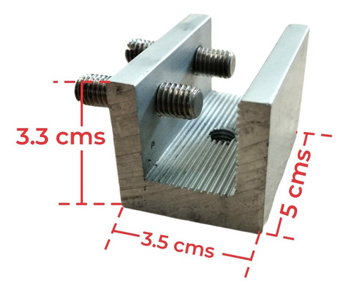 Power Clamp Para Paneles Solares Con Tornillos (10 Pzas)