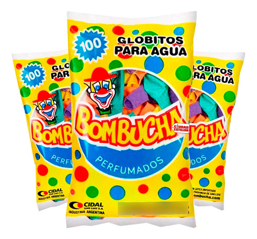 Bombuchas X3 Globo Agua Bolsa X100 Carnaval -ciudad Cotillón