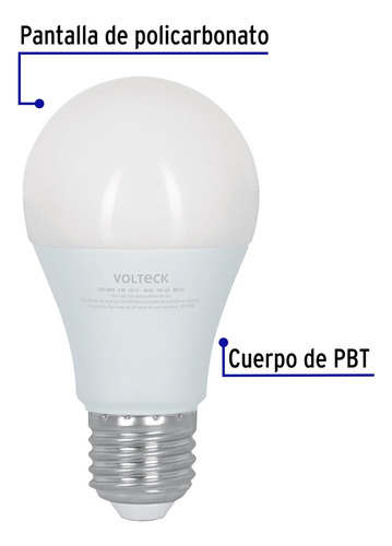 Lámpara De Led, Bulbo Estándar, A19, 9 W, Luz De Día 48052