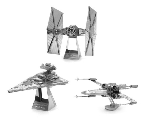 Star Wars - Kit 3 Naves Rompecabezas 3d Metal Model