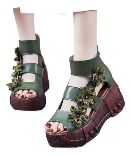 Zapatos Sandalias Plataforma Dama De Cuña De Moda