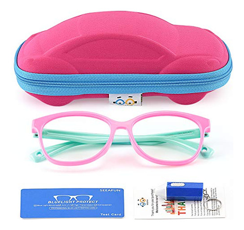 Gafas De Luz Azul Para Ninos Con Funda Para Coche, Proteccio