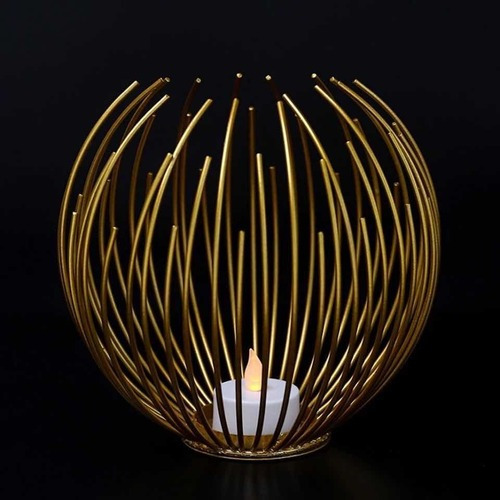 Candelabro Metal Dorado Centro De Mesa Estilo Nórdico Velas