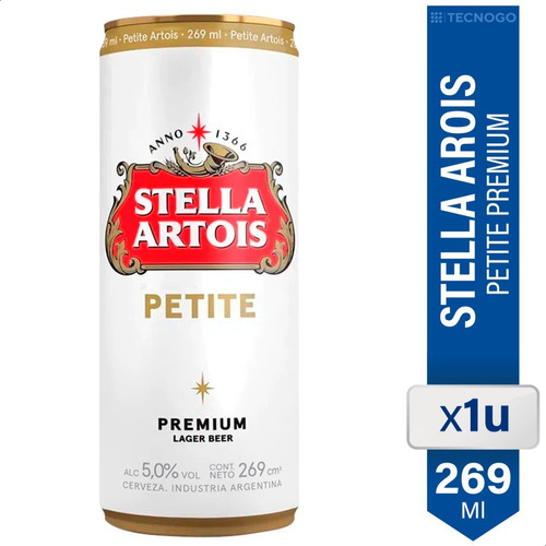 Cerveza Stella Artois Petite Premium Lager 269ml