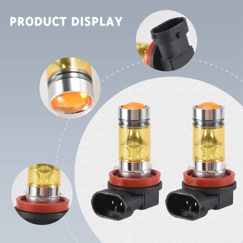 2 Luces Led De Alta Potencia, 100 W, H8, H11, Luz Antiniebla