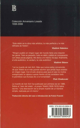Imagen 2 de 3 de La Muerte De Ivan Ilich - Tolstoi Lev - Losada