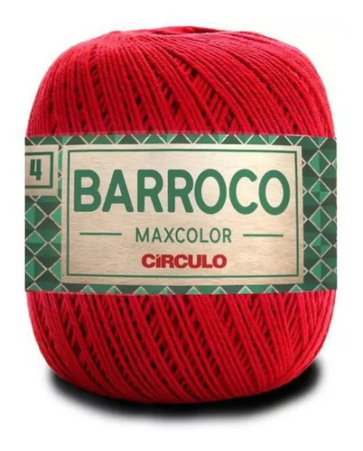 Barroco Maxcolor 4 Fios 200gr Linha Crochê Tricô Cor Vermelho Círculo