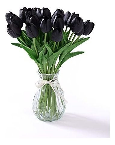 Tulipanes Artificiales De 20 Unidades Negros | Envío gratis
