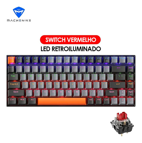 Teclado Gamer Mecânico Machenike B-84 Tkl 75% Red Switch