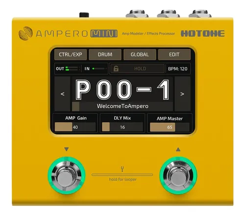 Pedaleira Guitarra Hotone Mp50 Ampero Mini Amp Modeler Cor