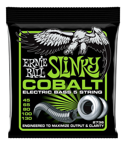 Ernie Ball Cuerdas Para Bajo 5 Cuerdas Slinky Cobalt 45-130
