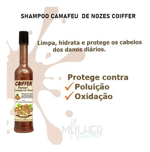 Shampoo Para Cabelos Camafeu De Nozes Coiffer 300ml
