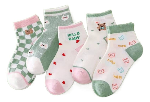 5 Pares De Calcetines Para Niños Primavera/verano