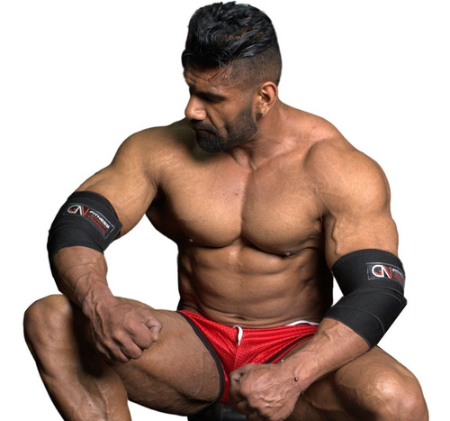Par Coderas Venda Elástica Codo Gym Crossfit Pesas 