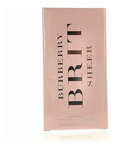 Burberry Brit Sheer Spray Para Mujer, 3.3 Oz/100 Ml