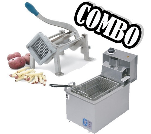 Combo Freidora Electrica 8 Lts + Cortadora De Papas 1 Corta