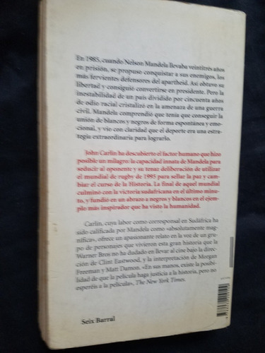 Factor Humano Nelson Mandela John Carlin Pelicula Invictus (Usado)