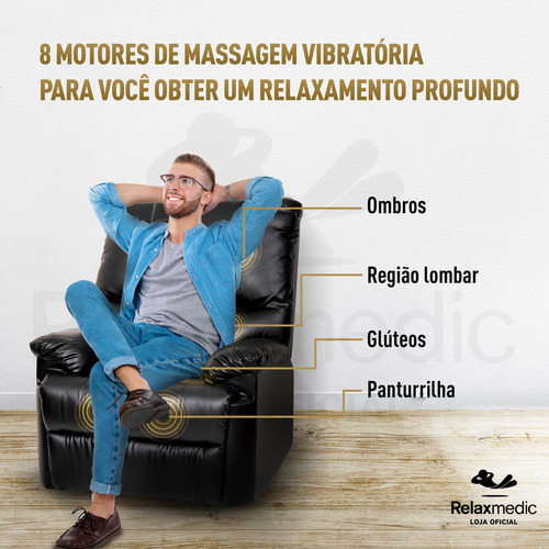 Poltrona Do Papai Relax Marrom - Relaxmedic - Bivolt