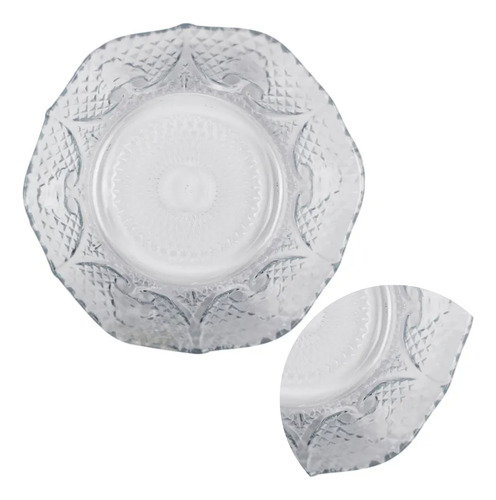 Juego De 6 Tazones Vidrio Estilo Diamante Elegante Transparente