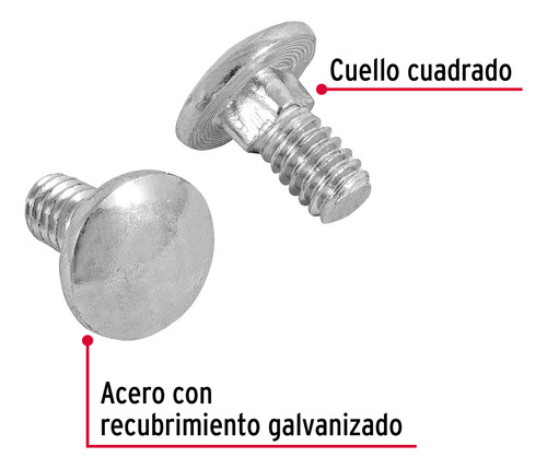 Tornillo Tipo Coche 1/4 X1/2´ Redondo Metal Auto 150pz 44710