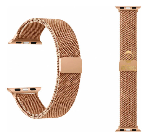Pulseira Milanesa Metal Aço Smartwatch 38mm 40mm 41mm 42mm Cor Rose Gold Largura da pulseira 4.1 cm