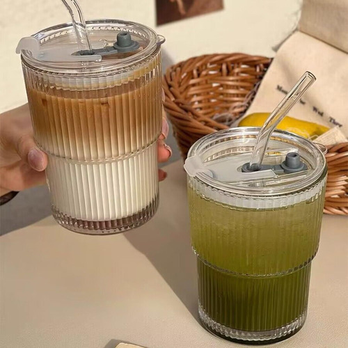 1 Juego De Vasos De Vidrio Con Tapa