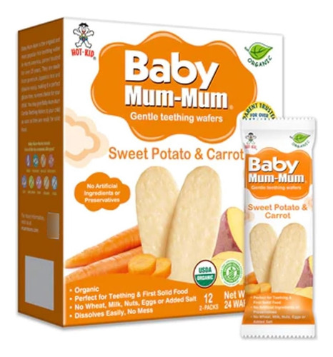 Galletas Arroz Mum Mum Para Bebés Sabor Camote Zanahoria