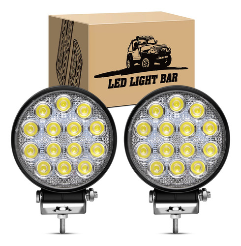 Gooacc 2 Luces Led Redondas De 4.5 Pulgadas Y 42 W, Luz De I