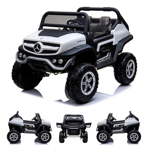 Mini Carro Infantil Unimog Mercedez 24v Suporta 30kg Branco
