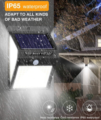 Imagen 6 de 10 de Lámpara 40 Led Solar Sensor Movimiento 3 Modos Luz Camino