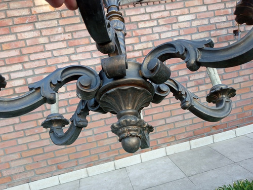 Araña De 6 Luces Estilo Renacimiento Italiano En Madera (Usado)