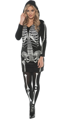 Disfraz Para Mujer Sudadera Esqueleto Con Capucha Talla M
