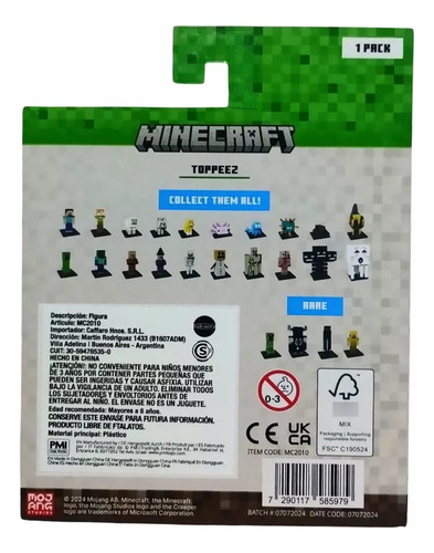Minecraft Toppeez Pack X1 Alex Muñeco Juguete Figura