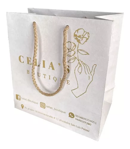 Bolsa De Kraft Con Impresión Blanca C/ 100 | Envío gratis