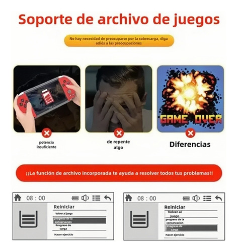 X7 Plus Dual Rocker Pantalla Grande Consola De Juegos De Man