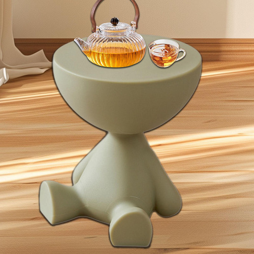 Mesa Auxiliar Redonda Pequeña, Mesa De Centro Lisa Verde