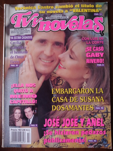 Jose Jose En Revista Tvynovelas Gabriela Rivero Año 1993