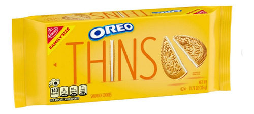 Pack 2 Galletas Oreo Thins Golden Vainilla 334g Importadas
