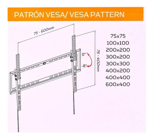 Soporte Inclinable Atvio Para Pantallas De 40-90 Pulgadas