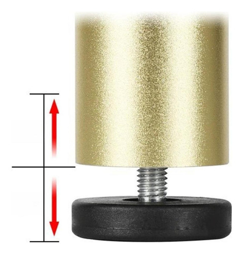 2 Piezas De Muebles De Metal Muebles Ajustables 15 Cm Negro