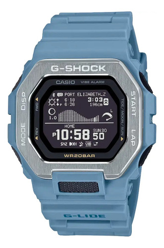 Reloj Casio G-shock Gbx-100-2a Para Hombre E-watch Correa Azul Acero Bisel Azul Acero Fondo Negro