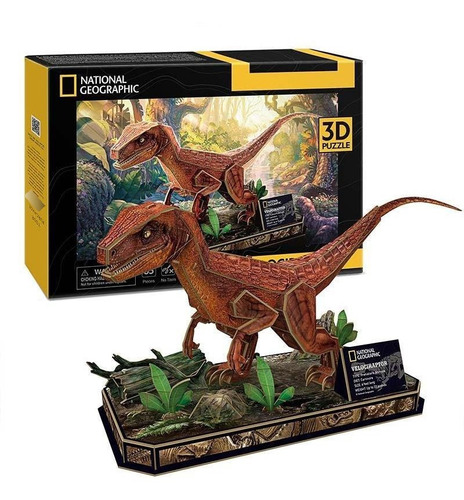 Cubicfun Ds1053h Velociraptor Armable Puzzle 3d 63 Piezas