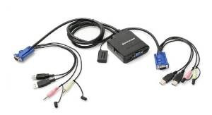 Iogear 2 Puertos Usb Kvm Switch Cable Con Audio Y Micrófono
