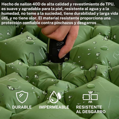 Inflable Colchón Portátil Acampar Dormir Doble Ultraligera