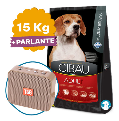 Alimento Cibau Perro Adulto Raza Mediana 15 Kg + Regalo