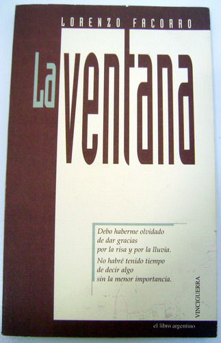 La Ventana Lorenzo Facorro Poesia Vinciguerra Usado Ok Boedo (Usado)