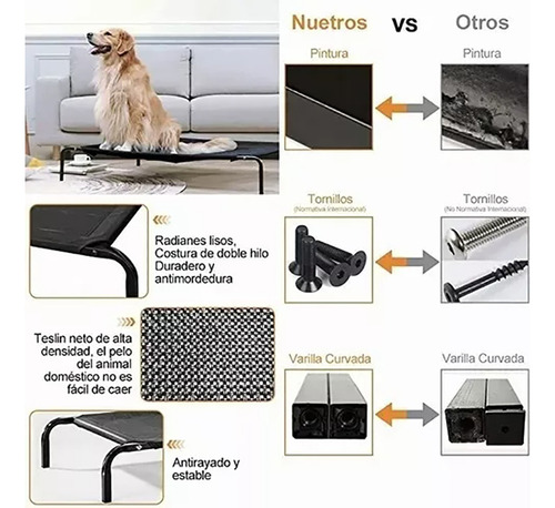 Cama Elevada Para Perro Cuna Portátil Para Mascotas Grande