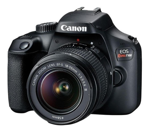 Canon EOS Rebel T100 18-55mm III Kit DSLR color negro