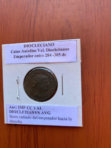 Antigua Moneda Romana Del Emperador Diocleciano